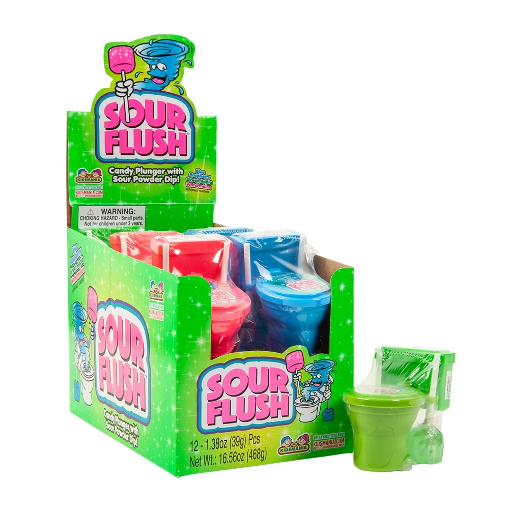 KIDSMANIA — Sour Flush Candy Plunger Display 12ct