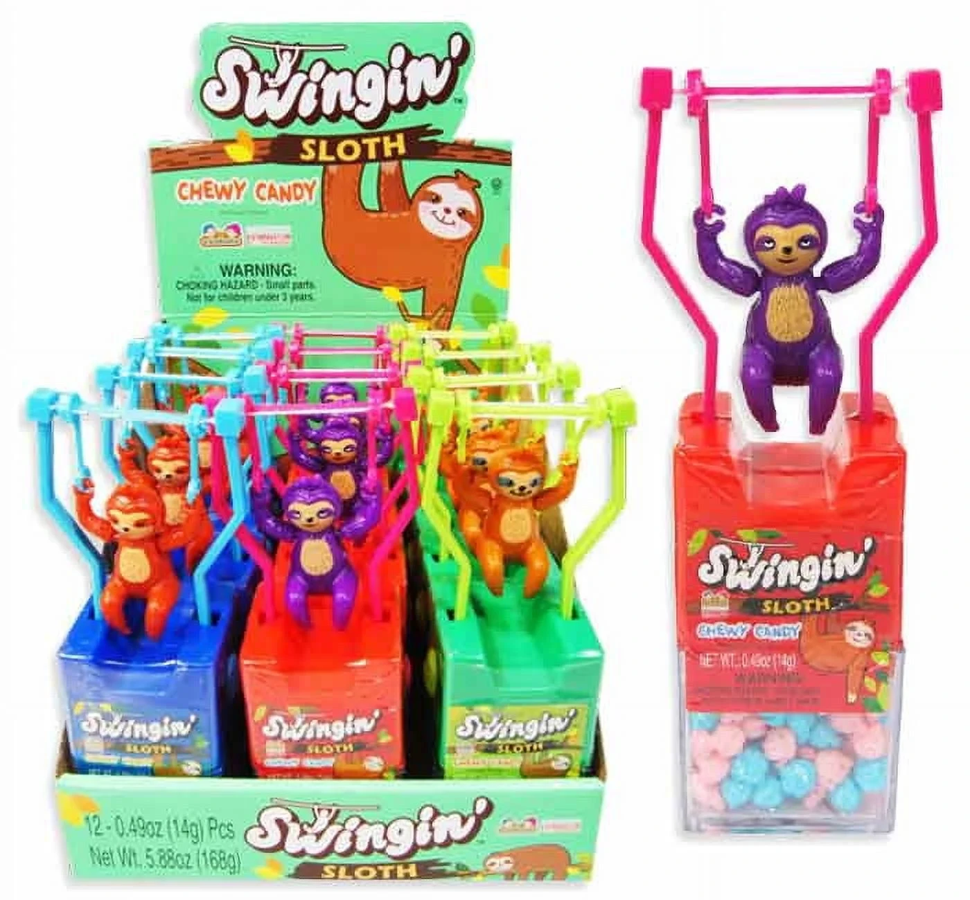 KIDSMANIA — Swingin' Sloth Chewy Candy Display