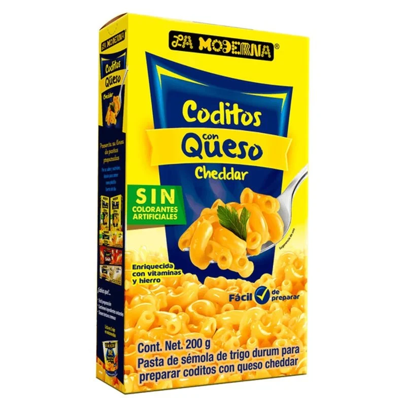 PASTAS LA MODERNA — Coditos con Queso Cheddar
