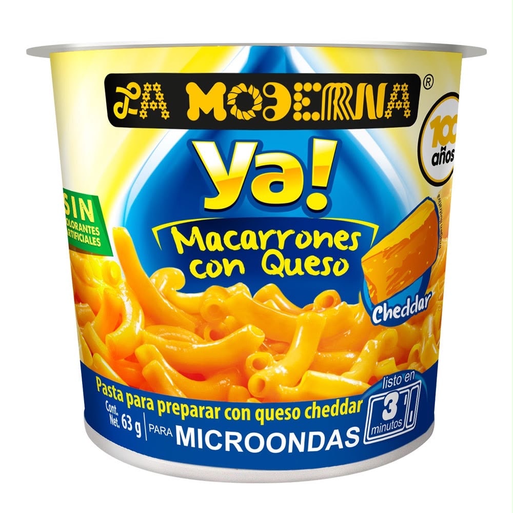 PASTAS LA MODERNA — Ya! Macarrones con Queso 63g