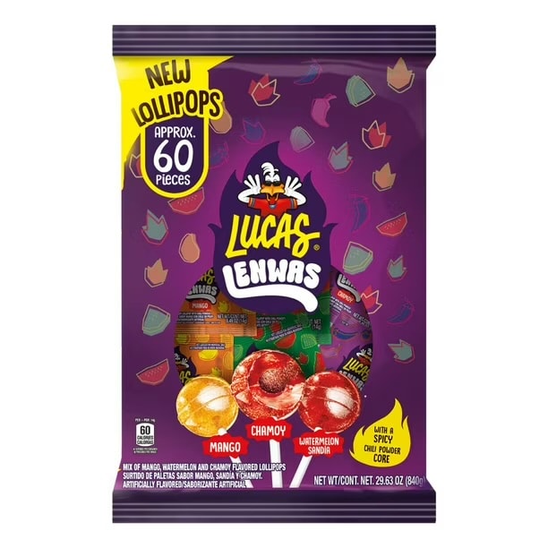 DULCES Y CHOCOLATES MEXICANOS — Lucas Lenwas Lollipops 60ct