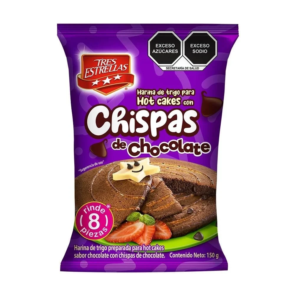 HARINA TRES ESTRELLAS — Hot Cakes Chispas de Chocolate 150g