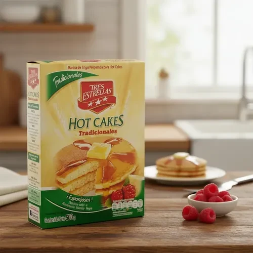 HARINA TRES ESTRELLAS — Hot Cakes Tradicionales 500g (caja)