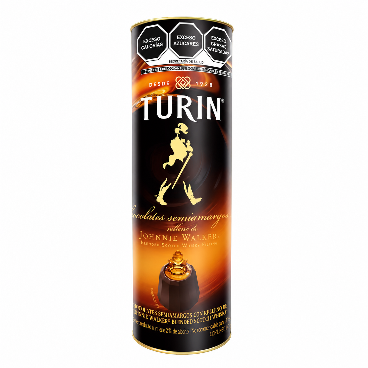 DULCES Y CHOCOLATES MEXICANOS — Turín Johnnie Walker Whisky 180g